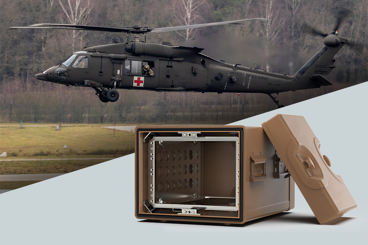 DESAPRO MILEX Half Rack Shock Mounted Transit Case for MedEvac and Emergency Response Applications