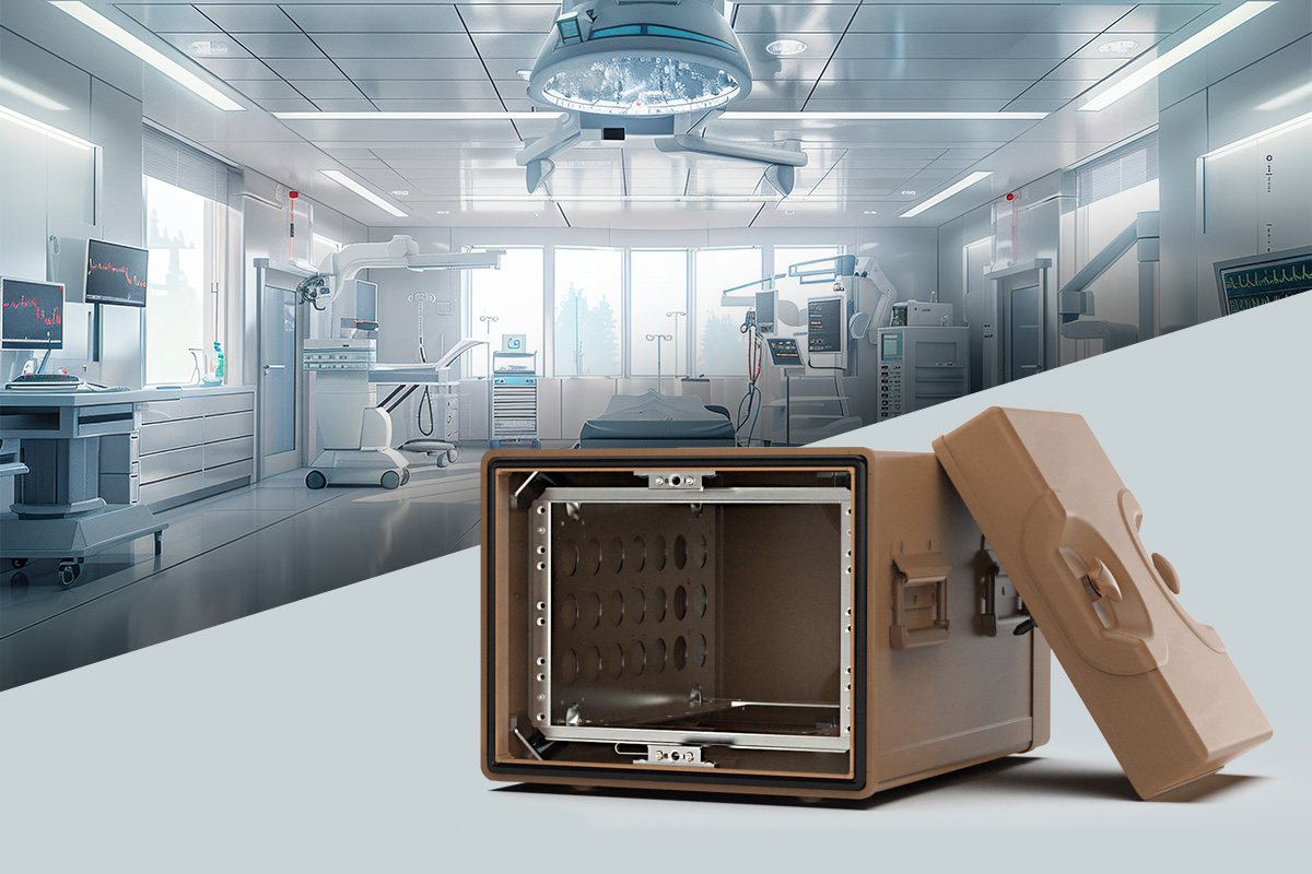 DESAPRO MILEX Half Rack Shock Mounted Transit Case for Medical Applications