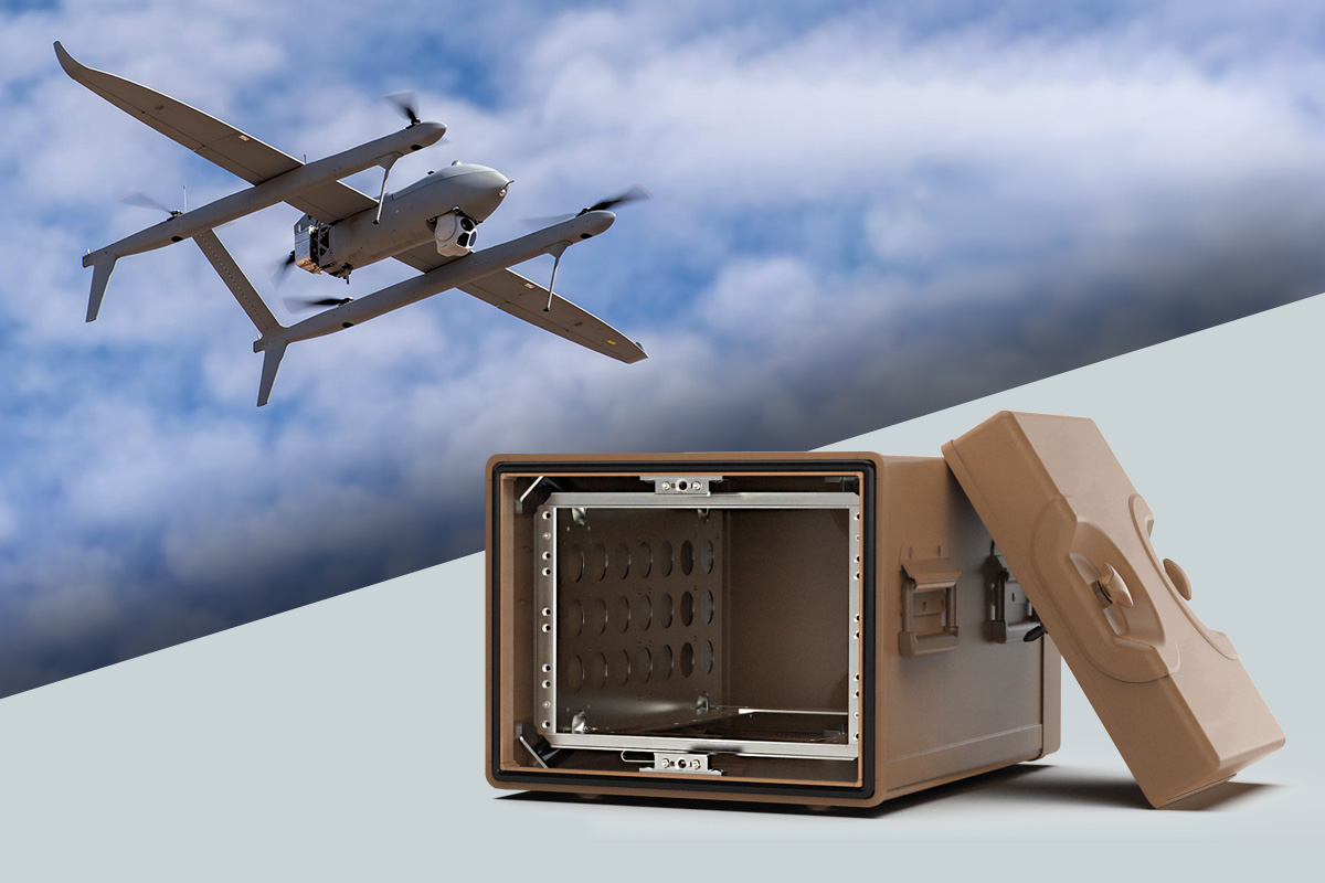 DESAPRO MILEX Half Rack Shock Mounted Transit Case for Unmanned Vehicles UAV and UAS Systems Applications